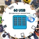 Мультизарядное устройство Addap WLX-860 60 USB портов 300W пластик синий - изображение 9
