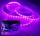 Яскрава водозахищена LED підсвітка на мотоцикл скутер байк 12V 1m в силіконі світлодіодна стрічка. Колір пурпурна - зображення 1