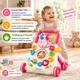 Ходунки детские 2-in-1 Baby Activity Walker музыка, противоскользящие колеса, регулировка скорости, шестерни, геометрический сортер, подсветка, пальчиковые игры Розовый (1688-160/02) - изображение 5