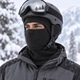 Балаклава флисовая зимняя DM-AA для лыж и сноуборда One Size черная - изображение 6
