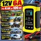 Импульсное зарядное устройство с дисплеем 12V 6A для зарядки свинцово-кислотных аккумуляторов ёмкостью от 4AH до 100AH и восстановления автомобильного аккумулятора чёрно-жёлтый - изображение 1