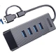 Розширювальна док-станція SIPOLAR Type-C USB 3.0 з двома головками, розгалужувачем на 4 порти, конвертером, подовжувачем, аксесуарами для ноутбуків, адаптером FS-4A30H2 (0,6 м) - изображение 2