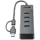 SIPOLAR Type-C, двойной USB 3.0, док-станция расширения 4-в-1, удлинительный кабель 0,3 м, многопортовый HUB-адаптер для ноутбука и мобильного телефона. - изображение 4