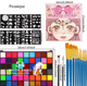 Профессиональный набор для Фейс-арта и боди-арта ColorMuse - 54 цвета, кисточки, трафареты - изображение 3