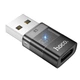 Перехідник HOCO UA36C USB male to C female USB2.0 transparent adapter black - зображення 1