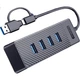 SIPOLAR Type-C, двойной USB 3.0, док-станция расширения 4-в-1, удлинительный кабель 0,3 м, многопортовый HUB-адаптер для ноутбука и мобильного телефона. - изображение 2