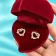 Серьги с цирконами "Переплетение двух сердец" медзолото 18К Xuping Jewelry в бархатной коробочке (6620) - изображение 2