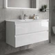 Тумба Creavit Alinda AD0100.10.PB 100 см з раковиною SU, білий - изображение 1