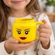 Чашка кружка для напитков голова минифигурки в стиле LEGO Women 250 мл керамическая желтая (LB-239004) - изображение 5