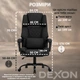 Крісло комп'ютерне FC-117-2 DEXON MAX з тканини, з поперековою подушкою, механізм гойдання TILT, Чорний - зображення 7