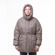 Женская весенняя и осенняя куртка с капюшоном коричневая (9229) XL - изображение 2