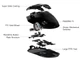 Ігрова миша MCHOSE A7 V2 Ultra+, PAW3950 TI, 42000 DPI, 8000 Гц, 59 г, 2.4G/Bluetooth/USB-C - зображення 3