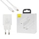 Зарядное устройство Baseus Super Si 1C 20W With Simple Wisdom Data Cable Type-C/iP 1m White (TZCCSUP-B02) - изображение 1