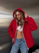 Худі на блискавці трьохнитка на флісі 42-46 (One Size) червоний (460SH) - зображення 3