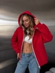 Худі на блискавці трьохнитка на флісі 42-46 (One Size) червоний (460SH) - зображення 4