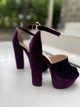 Босоніжки жіночі D176-B5516, фіолетовий, літо, оксамит (3856), 37 - зображення 2