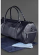 Чоловіча шкіряна дорожня сумка Harper (barrel bag) з натуральної шкіри Krast з ременем темно-синя 59750 - зображення 4