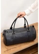 Чоловіча шкіряна дорожня сумка Harper (barrel bag) з натуральної шкіри Krast з ременем темно-синя 59750 - зображення 6