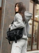 Большая женская поясная сумка бананка тканевая городская Sambag DynamicDart черная с принтом 60517 - изображение 6