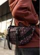 Большая женская поясная сумка бананка тканевая городская Sambag DynamicDart черная с принтом 60516 - изображение 3