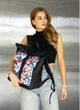 Женский городской рюкзак RollTop Sambag One Flowers для ноутбука до 16–17 дюймов из экокожи, черный с цветочным принтом 60566 - изображение 3