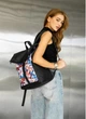Женский городской рюкзак RollTop Sambag One Flowers для ноутбука до 16–17 дюймов из экокожи, черный с цветочным принтом 60566 - изображение 6