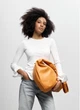 Жіноча сумка Sambag HOBO WEAVE помаранчева містка міська з екошкіри для ноутбука 15.6 дюйма 62281 - зображення 2