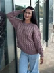 Подовжений вʼязаний жіночий светр NADIA, колір Пудра розмір One Size - изображение 2