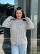Подовжений вʼязаний жіночий светр NADIA, колір Сірий розмір One Size - изображение 4