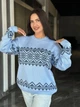 Жіночий вʼязаний светр IVANKA , колір Голубий розмір One Size - изображение 5