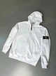 Чоловічий Зіп Худі білий Stone Island розмір ХХL - зображення 1