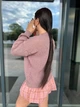 Жіночий вʼязаний ажурний светр з англійської вʼязки BOGDANA, колір Темна пудра розмір One Size - зображення 5