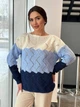 Жіночий вʼязаний ажурний джемпер SOLOMIA, колір Синій розмір One Size - зображення 6