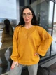 Жіночий вʼязаний тонкий ажурний джемпер ALINA, колір Гірчичний розмір One Size - зображення 6