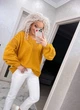 Жіночий вʼязаний тонкий ажурний джемпер ALINA, колір Гірчичний розмір One Size - зображення 9