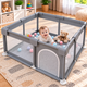 Детский складной манеж 120×120×60 см для игр с мягким дном сетчатыми стенками - изображение 3
