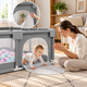 Детский складной манеж 120×120×60 см для игр с мягким дном сетчатыми стенками - изображение 4