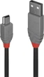 Kabel Lindy Anthra USB Type A - Mini-USB B M/M 0.2 m Black (4002888367202) - obraz 1