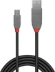 Kabel Lindy Anthra USB Type A - Mini-USB B M/M 0.2 m Black (4002888367202) - obraz 2