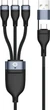 Кабель Conceptronic USB Type A/Type-C - 3 x Type-C 1.5 m Black (ETTA06B15C) - зображення 1