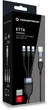 Кабель Conceptronic USB Type A/Type-C - 3 x Type-C 1.5 m Black (ETTA06B15C) - зображення 2