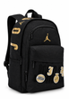 Рюкзак Nike Air Jordan Backpack (25 L) черный с золотым логотипом 23 JD2623161GS-001, городской рюкзак Jordan с наклейками, рюкзак для ноутбука унисекс - изображение 1