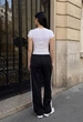 Брюки спортивные женские стаф черные однотонные с логотипом Staff pat logo black L (405477) - изображение 2