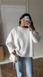 Свитер женский молочный однотонный Пушистик Oversize (406080) - изображение 4