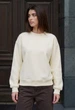 Свитшот женский стаф молочный однотонный с логотипом оверсайз на флисе Staff lay milk logo oversize fleece S (405478) - изображение 1