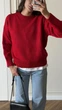 Червона класична кофта однотонна базова Oversize (405274) - зображення 2