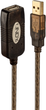 Kabel Lindy USB Type A - Type A M/F 20 m Transparent Grey (4002888426312) - obraz 1