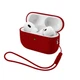 Силиконовый чехол для наушников Apple AirPods Pro 3, Silicone Case with straps, бордовый, защитный кейс с ремешком, ультратонкий и легкий, полная защита, с подвеской, мягкий силикон, ArmorStandart (ARM91287) - изображение 1