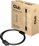 Кабель Club 3D USB-C - USB-C USB 3.2 Gen 2/3.1 Gen 2 100W 1 м Black (CAC-1522) - зображення 2