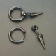 Сережки 2 в 1 колечком Stainless Steel (медична сталь) Діаметр 1,5 см. Довжина 4 см. - зображення 2